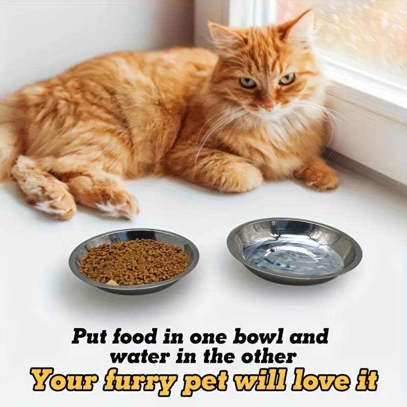 

5pcs Stainless Steel Cat Bowls - , Pet Feeding Dishes