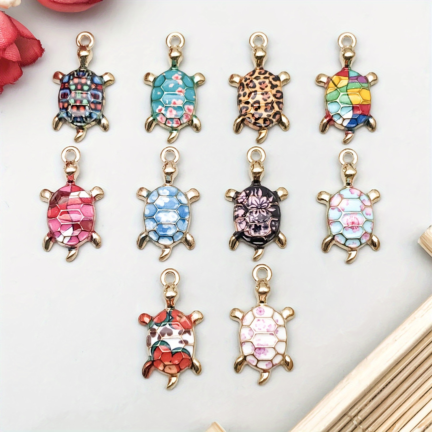 

10pcs Enamel Set - Zinc Alloy Pendants For , Keychains & - Accessories