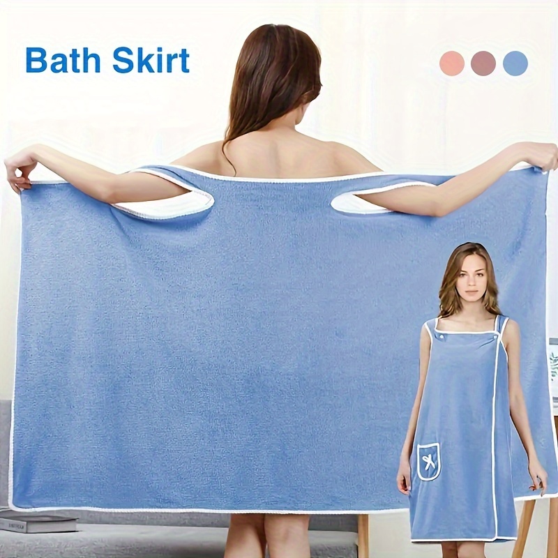 

Ultra-absorbent Women's Wearable Bath Towel - Quick-dry, Soft Polyester Spa & Sauna Wrap For Home And Travel