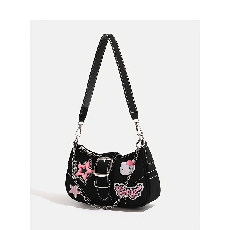 Hello Pattern Shoulder Bag - Stylish, Perfect For Travel, Shopping, And Picnics