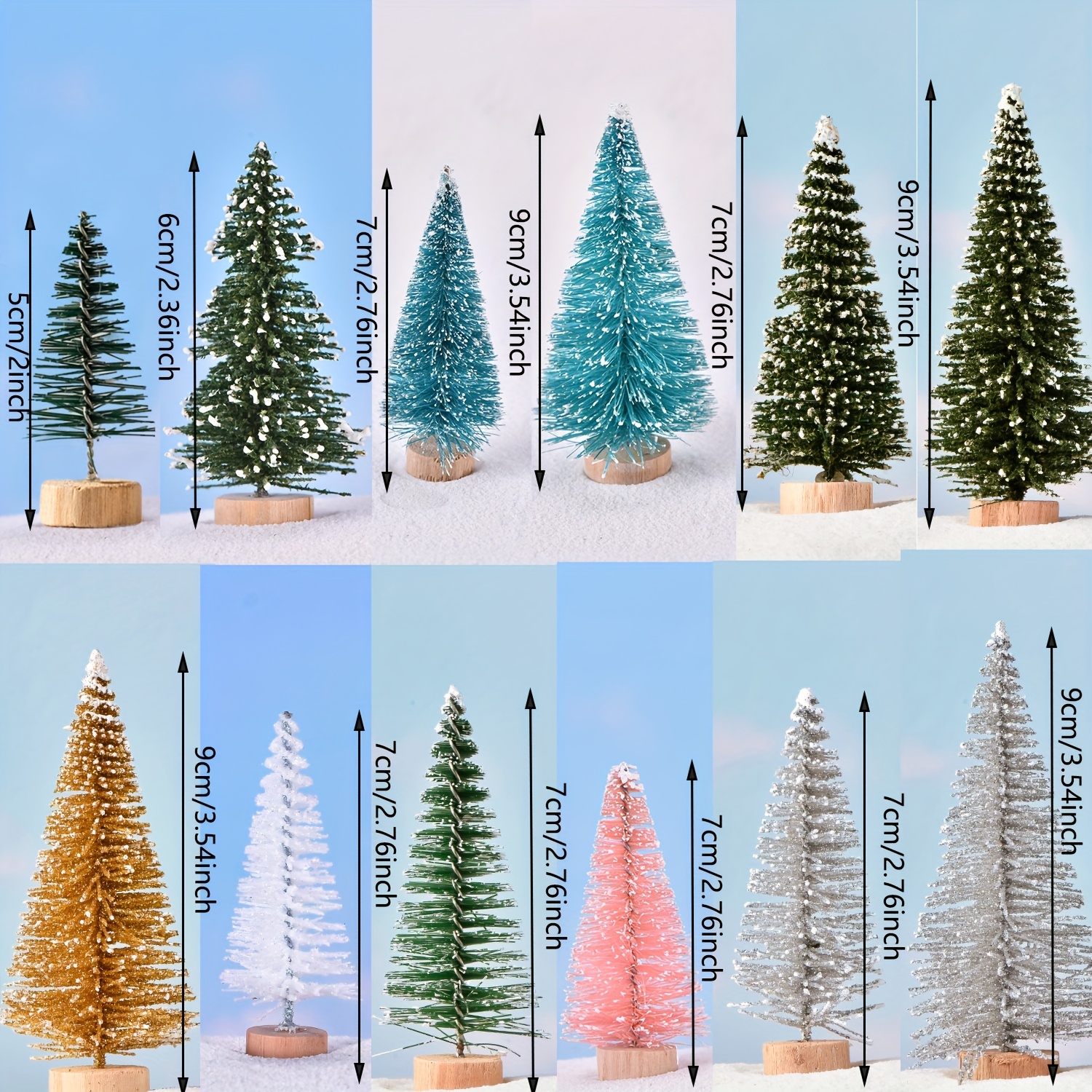 TEMU 12pcs Simulation Mini Christmas Tree Pine Needle Christmas Tree Micro Landscape Accessories A Of Large And Pvc Ornaments Creative And Cute Home