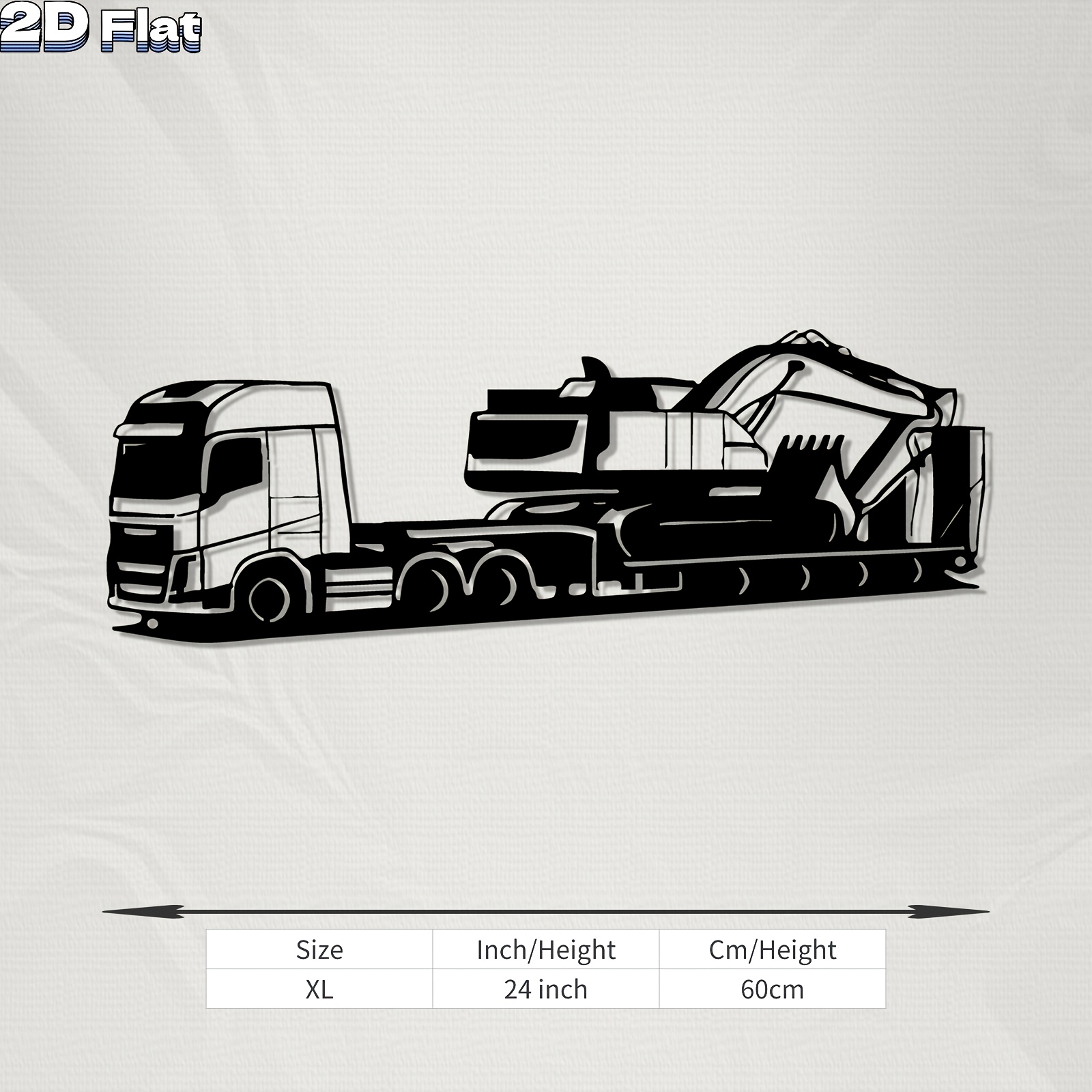 TEMU Decorative Gift | 1pc Of Truck And Excavator Metal Wall Art, Featuring A Truck And Excavator Statue Mural With A High-quality End - Perfect For