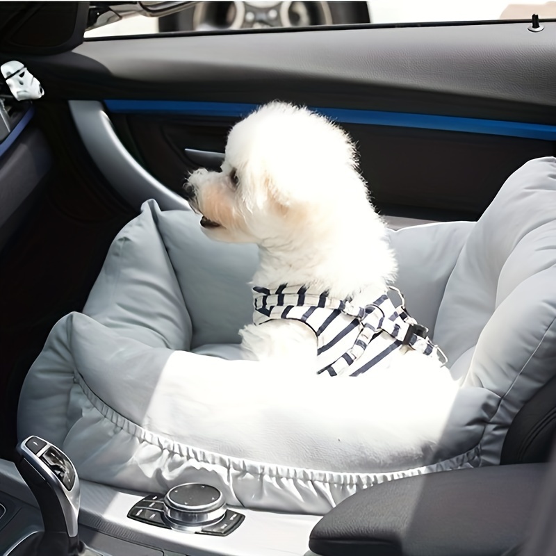 Asiento de coche para perros pequeños, asiento elevador de auto desmontable  y lavable para mascotas pequeñas de hasta 12 libras, consola central para