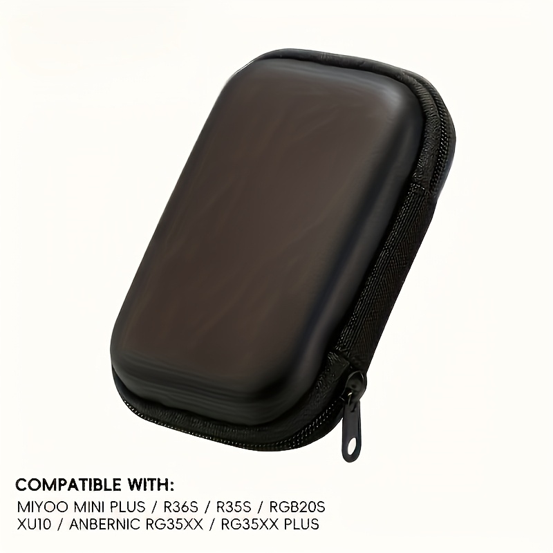 TEMU 1pc, Hard Shell Protective Case, Suitable For R35s/r36s Handheld Gaming Consoles - Black Zippered Storage , Portable And Compact, Gaming