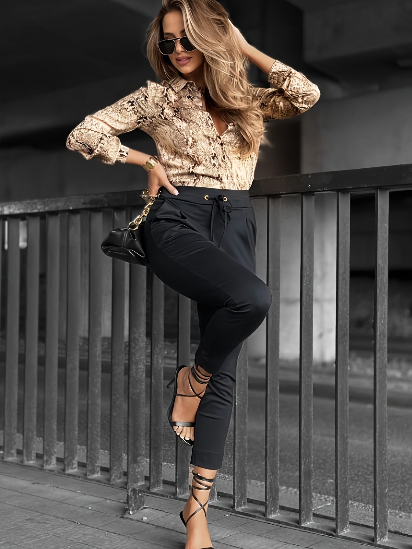 Camicia Donna Stampa Serpente Niannian