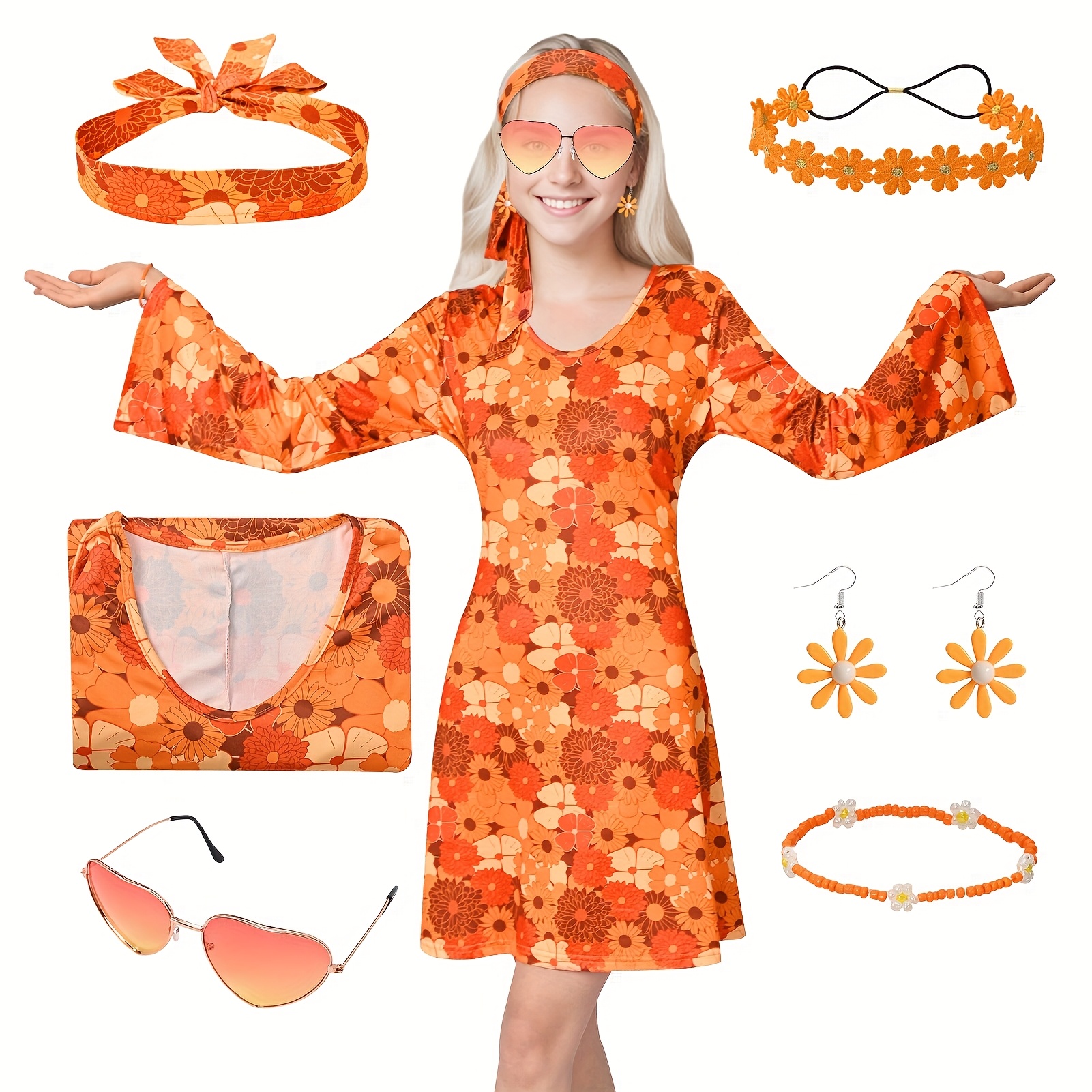 Ulikey Hippie Carnavalskostuum Dames Jaren 60/70 Disco Outfit