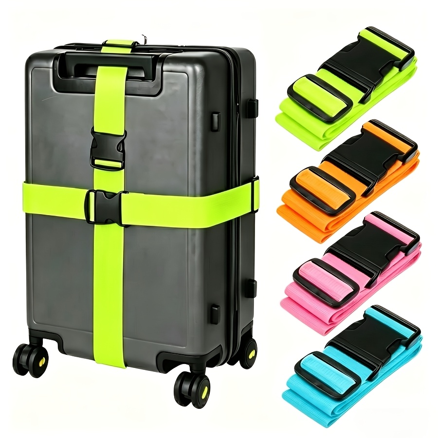 TEMU 4 sangles de valise avec boucle à rapide - Sangles de sécurité en polyester durable, accessoire de voyage -vol, style sportif et décontracté,