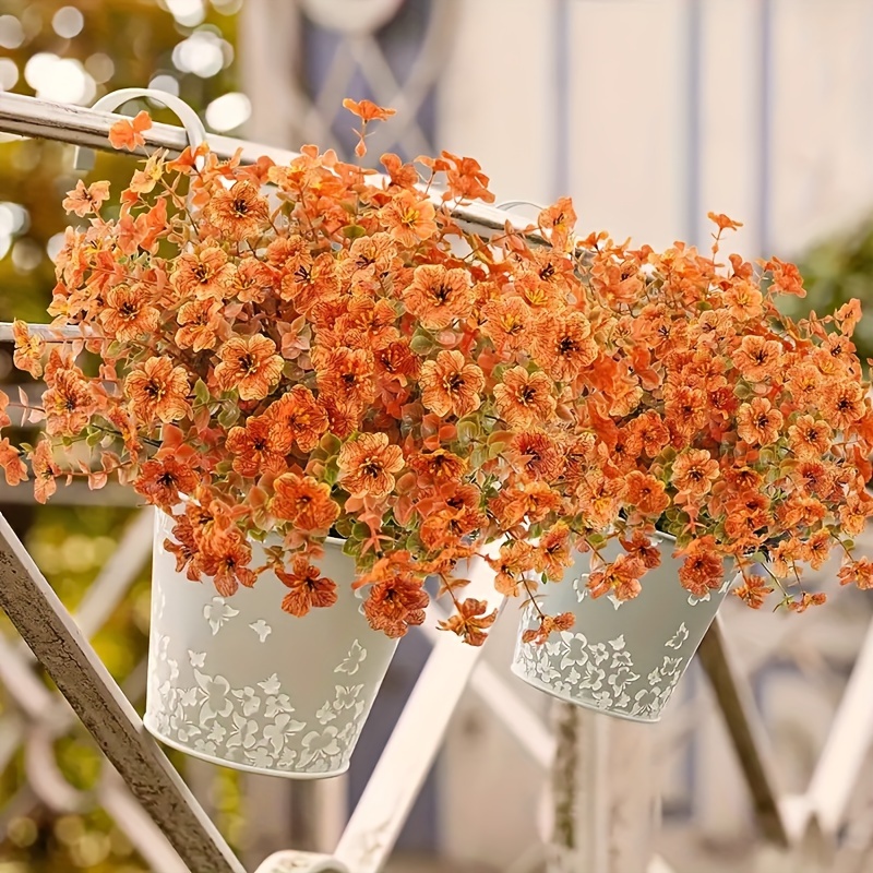 

40pcs/20pcs, Outdoor Vibrant Orange Artificial Fall Flowers, Thanksgiving Decorations, Festival, Decor For Home Decoration, Party, Kitchen, Balcony, Garden, Window