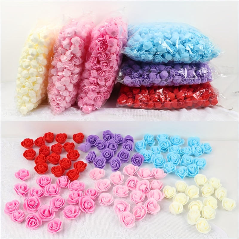 

100pcs Artificial Rose Flower Heads, Valentine's Day Decoration Rose Flower Bear Accessories Wedding Decoration