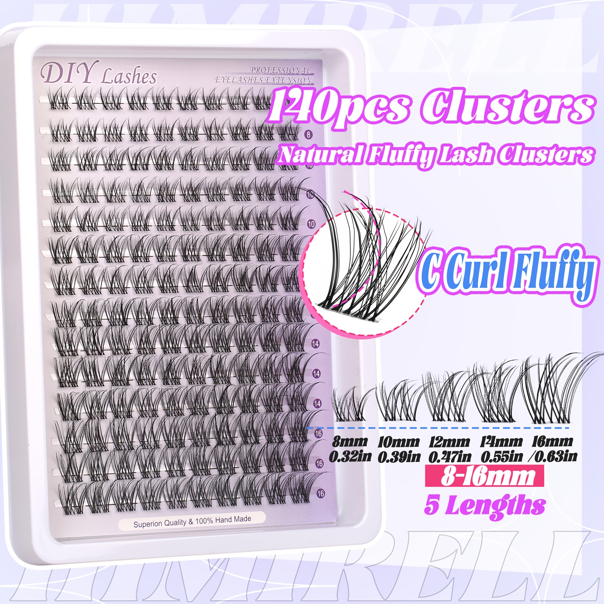 diy eyelash extensions transparent lashes 8 16mm reusable beginner friendly high quality hand made reusable eyelash extensions details 3