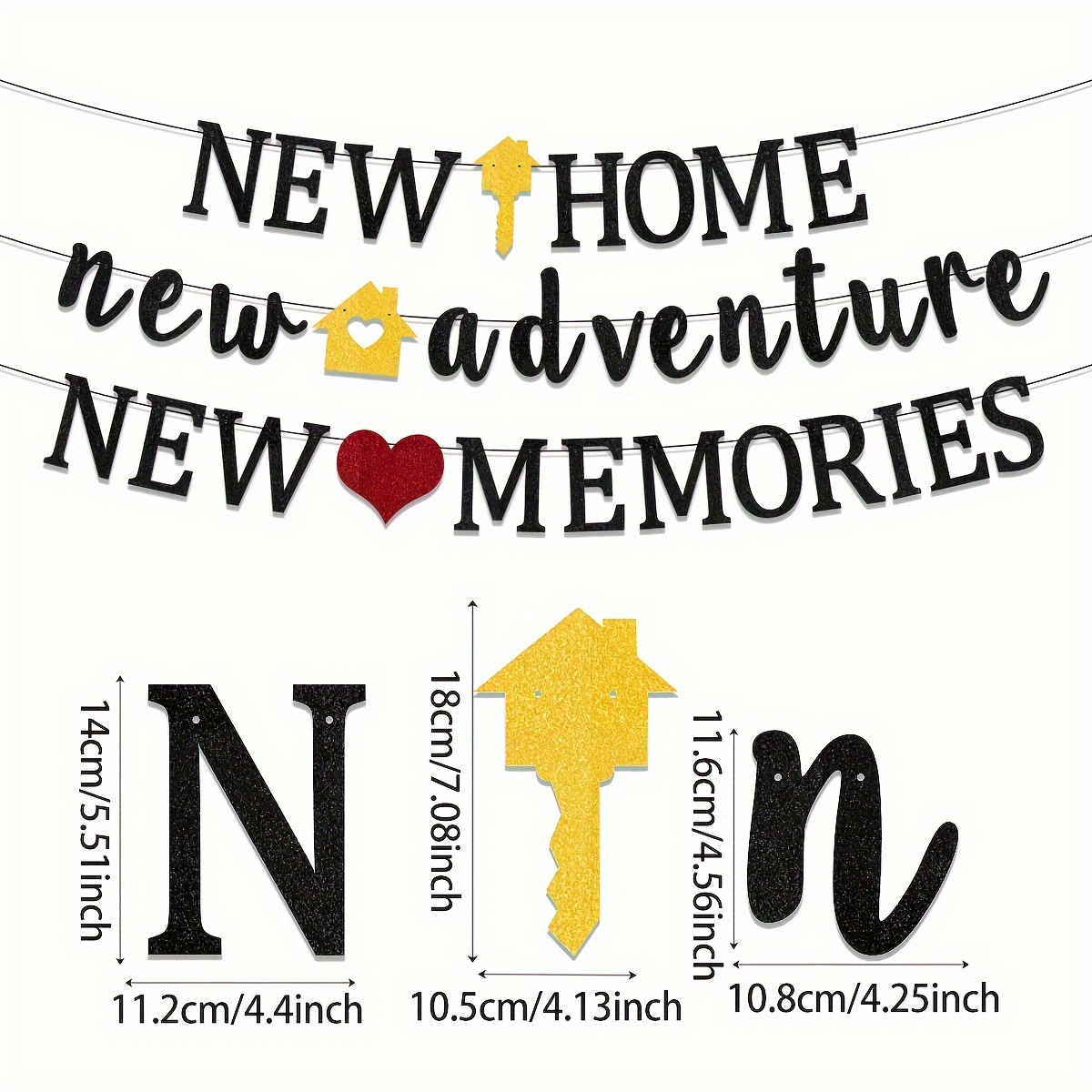 Image of 1 Set New Memories Banner Sweet Home Our First Family Moving Party Decoration Bunting