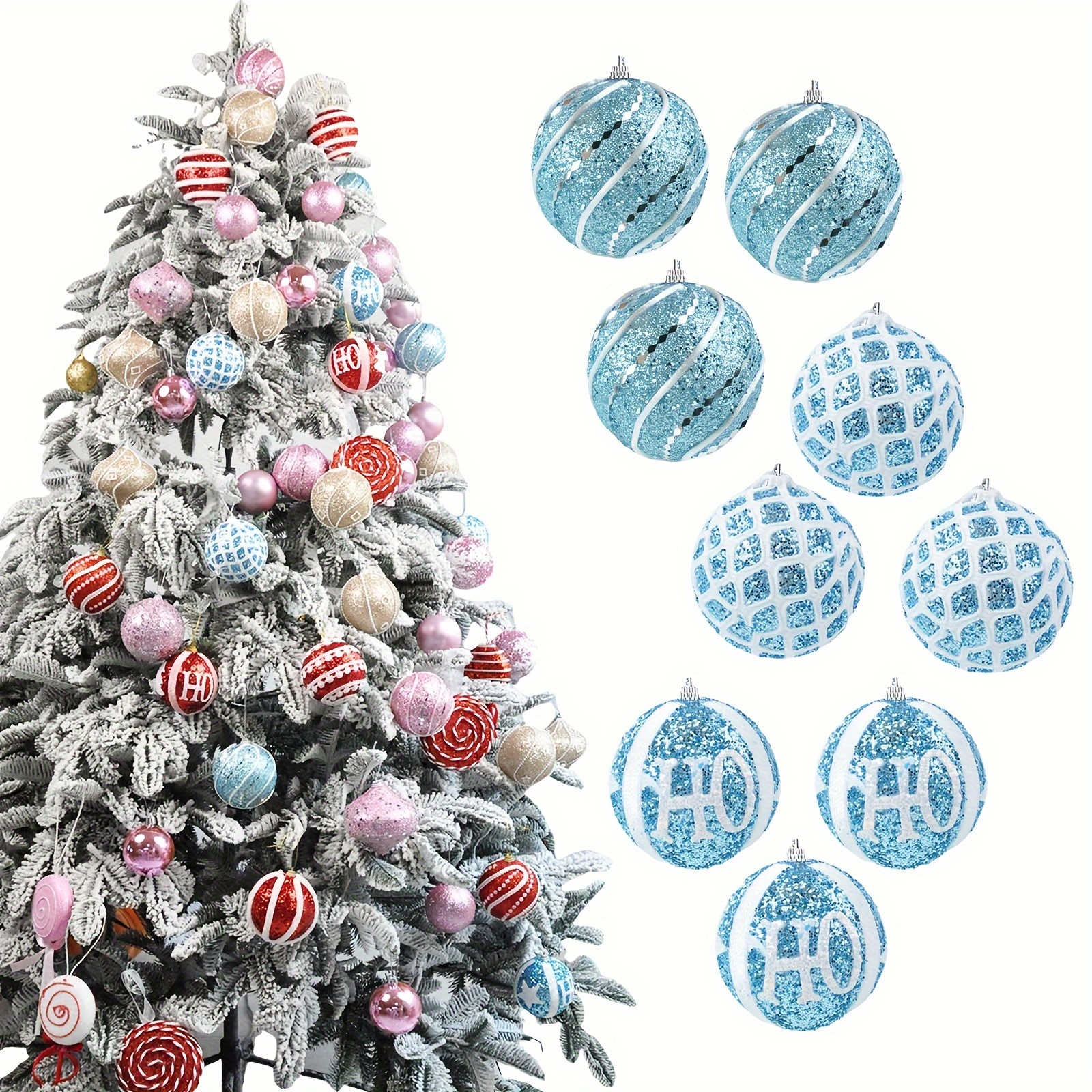 

[top-] 9pcs Christmas Ornaments, 3.27" Decorations For & Decor