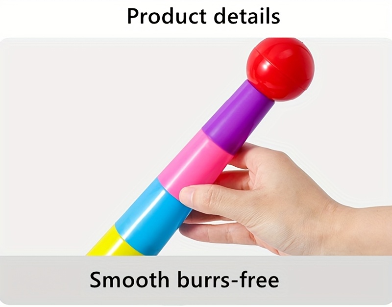 Colorful Rainbow Ring Toss Game for Kids - Interactive Indoor/Outdoor Toy with Vibrant Multicolor Rings, Perfect for Parties, Competitions, and Educational Play, Ideal Halloween/Christmas Gift, Educational Playset|Vibrant Playset|Durable PP Material, Ring Toss Game