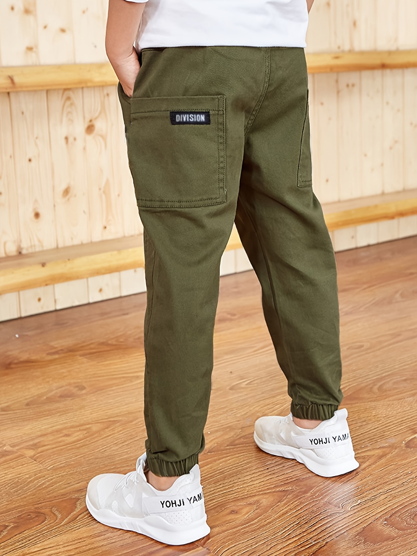 boys heavy duty cotton cargo pants with elastic waist utility belt loop   hiking school play trousers durable casual work pants for outdoor activities casual attire machine washable ideal for boys 4 12 years solid color moisture wicking comfortable breathable     for dancewear   kids hiking pants   outdoor 1