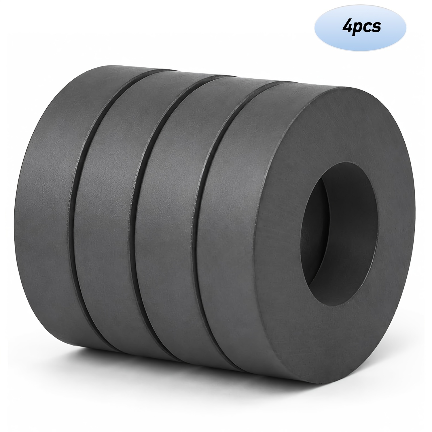 TEMU 4pcs Ring Magnets, Oxide Ring Magnet, Suitable For Motors, Metal Tool Organization, Speaker Magnets Etc-60x32x10mm