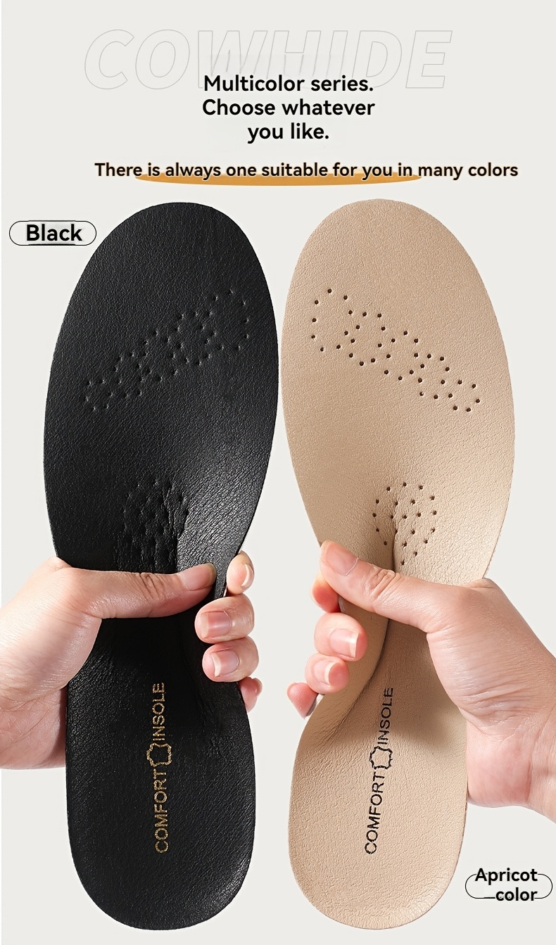 1 par de plantillas de verano de látex y piel de vaca para zapatos, unisex para uso diario, trabajo de oficina, estar de pie, caminar, deportes, correr, cómodas, informales, transpirables, absorbentes del sudor, amortiguadoras, con suela suave