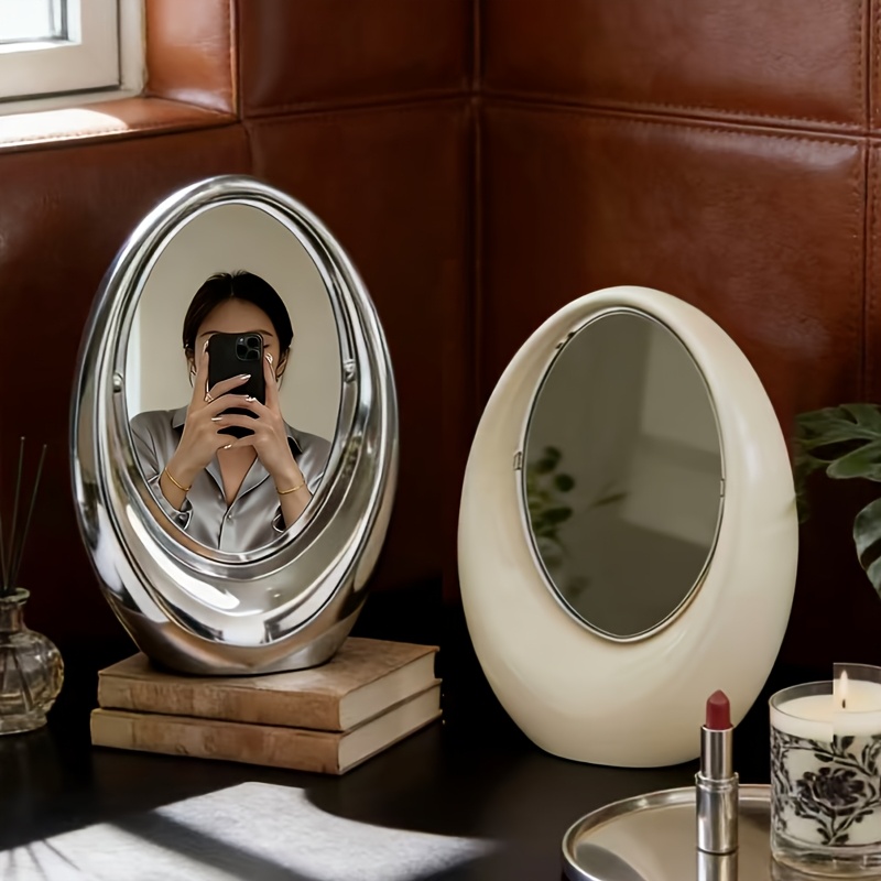 Oval Tabletop Dressing Mirror for Makeup