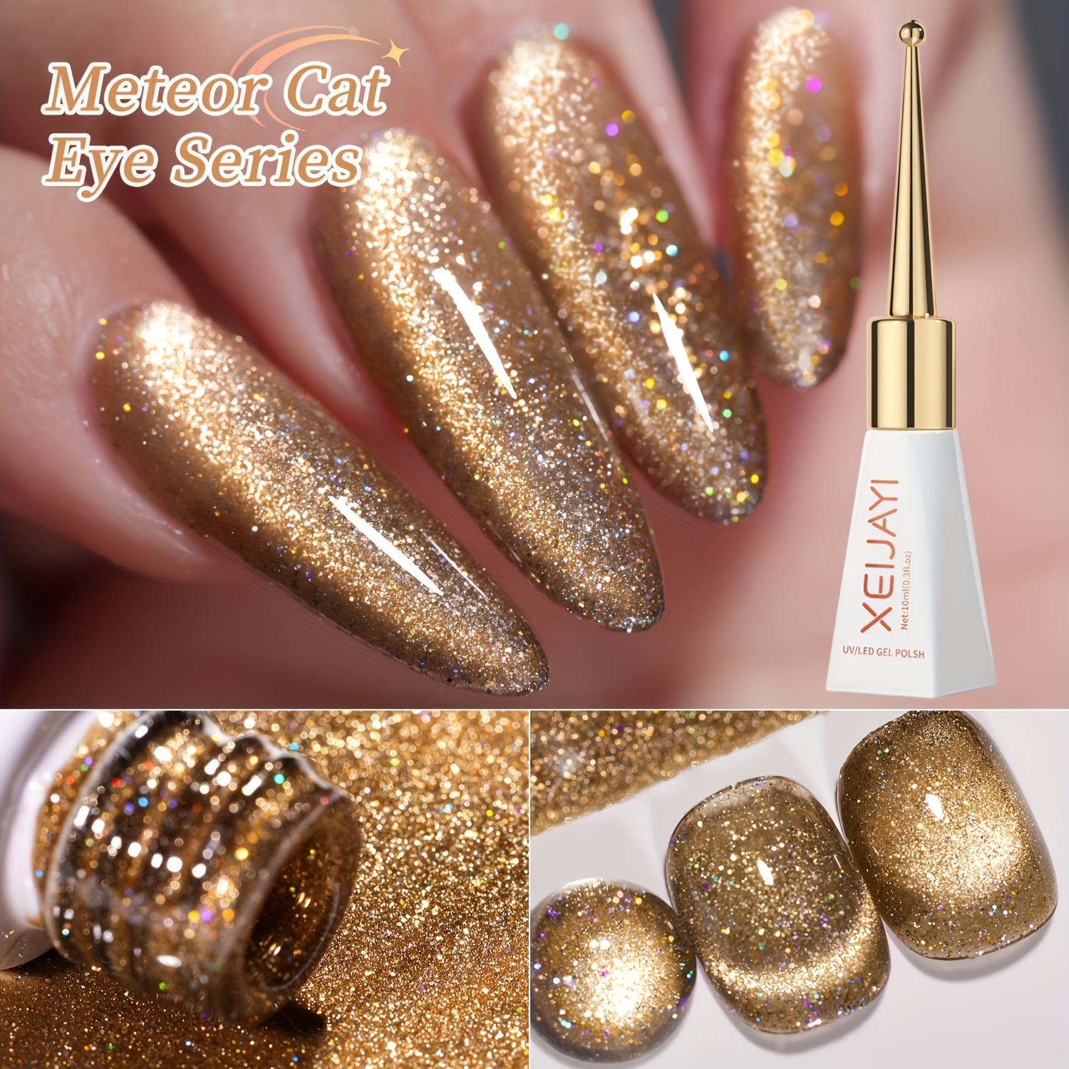 Xeijayi 1pc 10ml Long-lasting Cat Eye Gel Nail Polish Monochrome . Perfect For Beginners & Simple, And Trendy At Home.