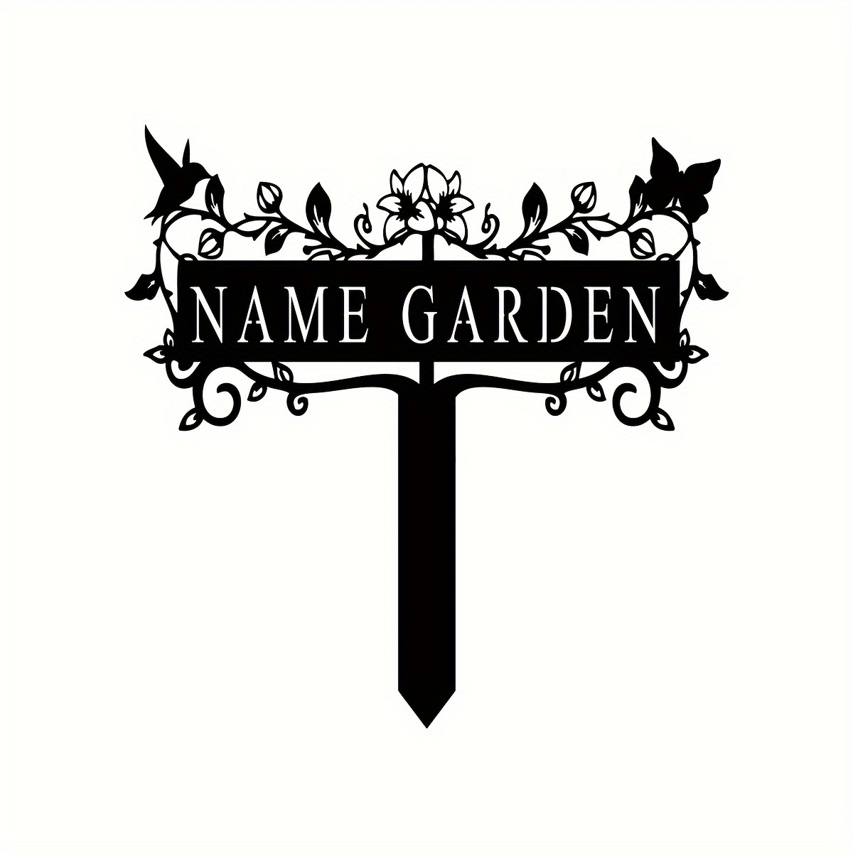 1pc Custom Garden Sign With Stake, Metal Bird Garden Sign, Personalized ...