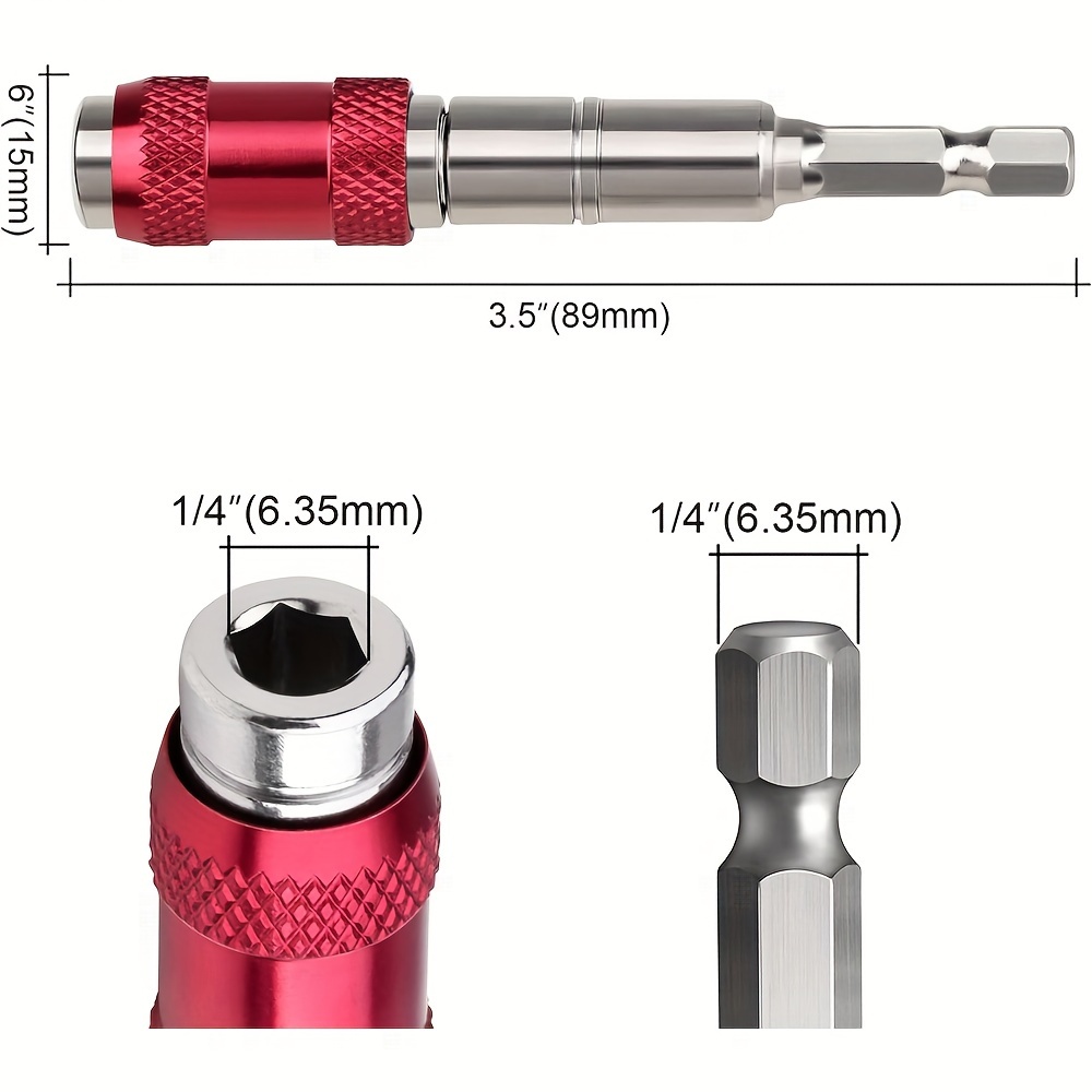 2pcs 1 4 hex magnetic pivoting drill bit quick change drive guide drill pivoting bit holder for tight spaces magnetic bit tip holder details 1