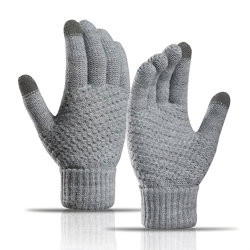 TEMU Guanti invernali nuovi in maglia con pile caldo, guanti da studente da e da donna per attivit� , guanti con touch screen per equitazione, guanti