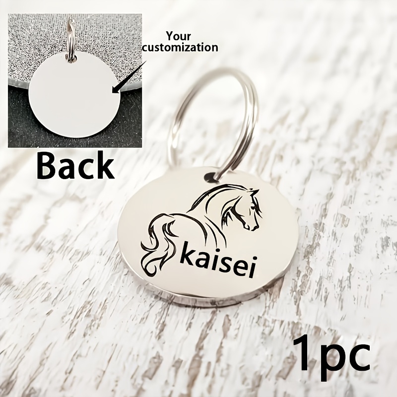 E-shop Personalisierte Pferde-ID-Anhänger – Gravur mit individuellem Namen/Nummer/Initialen, geeignet für Reiter, Pferde-Führanleinengeschirr-Etiketten