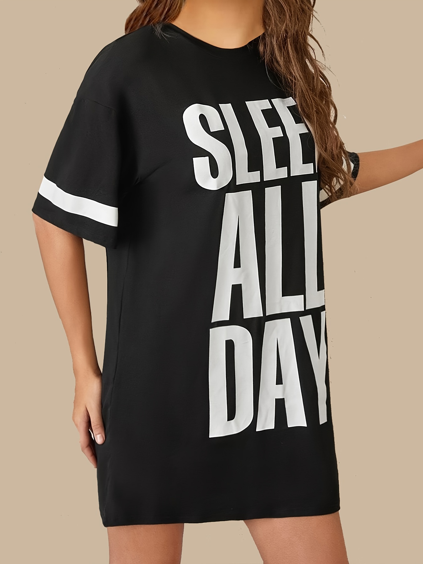 Women Short Sleeve Sleep Shirt Tee Pajama Top Sleep Dress