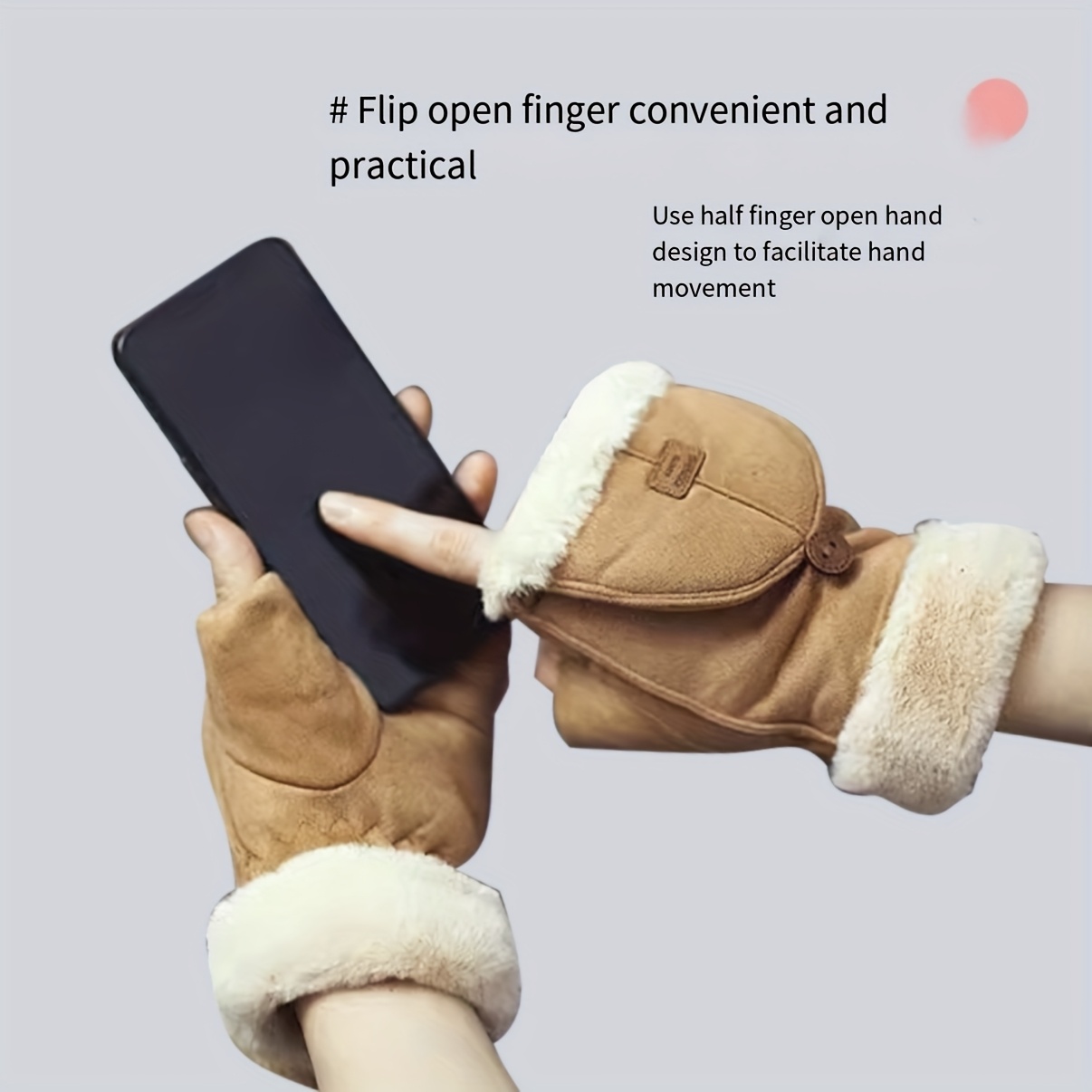 knitted polyester gloves touchscreen     design decorative windproof with hand washable for outdoor activities details 0