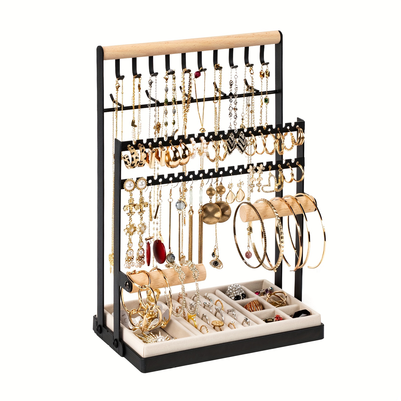 Jewelry Holder Organizer Necklace Stand 6 Tier Jewelry Rack - Temu