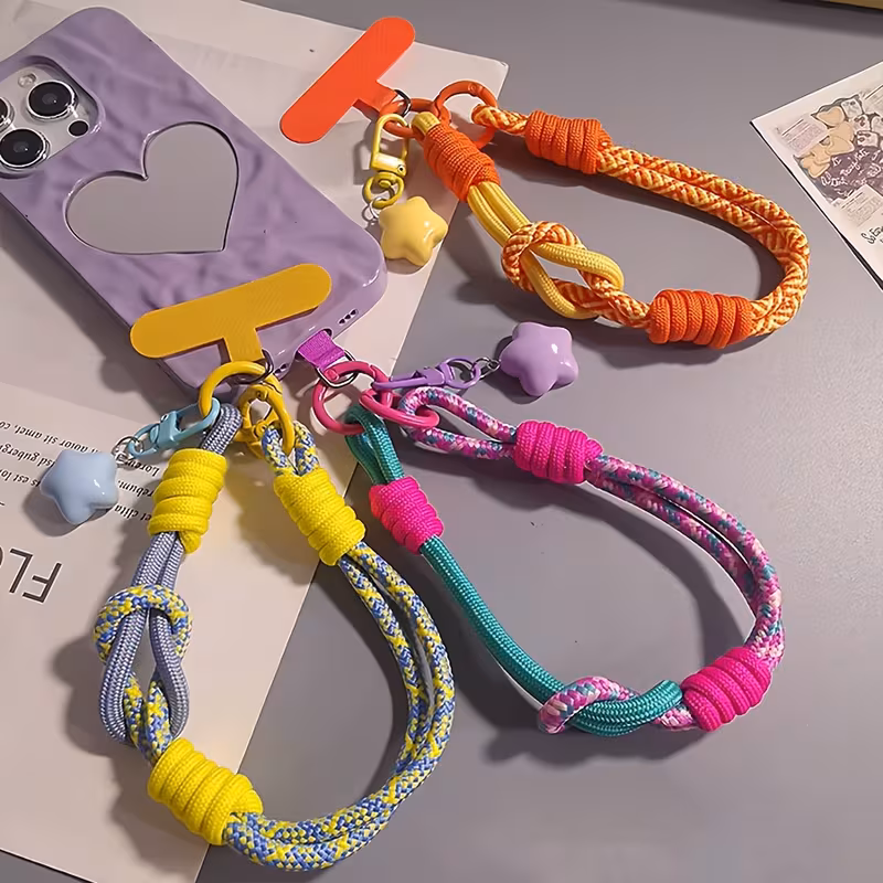 1pc dopamine short lanyard phone strap wrist strap camera accessory pouch pendant keychain Product details 0