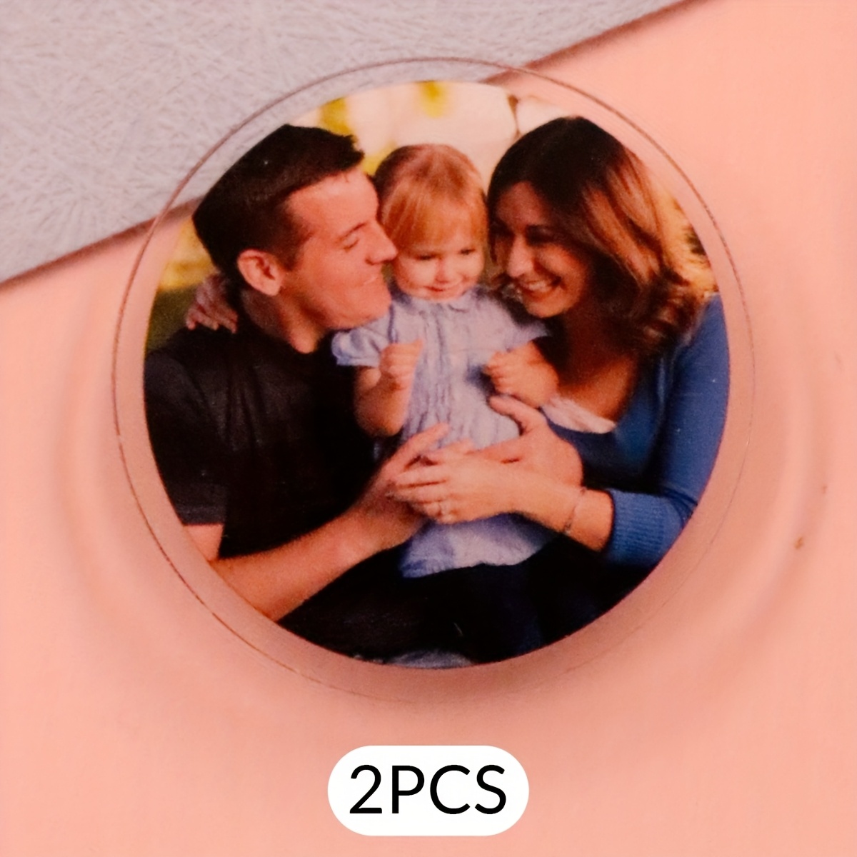Image of Round Phone Stretchable - Custom Photo Phone Grip, Personalized Couple Photo Holder, Acrylic Accessory With Customizable Photos, Birthday Gift For Men, Women, Boyfriend, Dad, Custom Gift Item