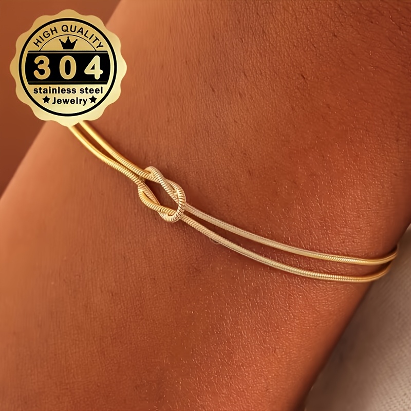 Women's 18K Plated Stainless Steel Tennis Bracelet