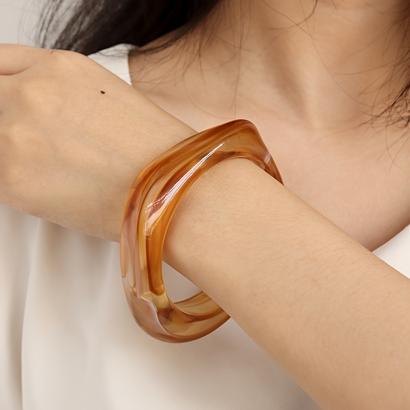 3pc Casual Acrylic Square Bracelet Set, Daily Fashion Styling