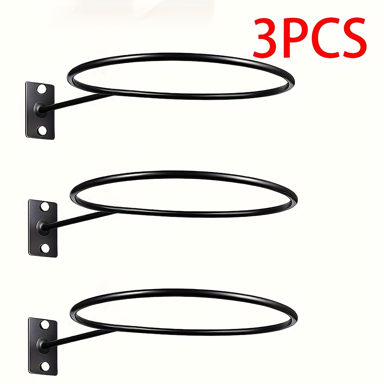 

3pcs Minimalist Wall-mounted Ball Holder - Storage Rack For Basketball, Rugby, Volleyball, Soccer - Iron Construction, Black, Sports Ball, Screw Fittings Are Not Included