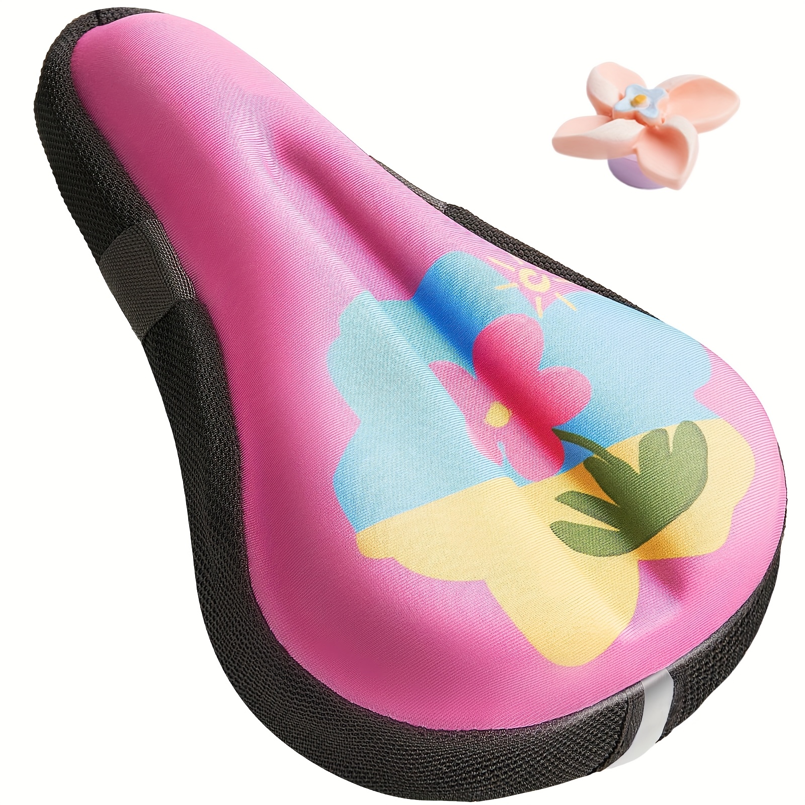 poduszka na rower dla małych jeźdźców, żelowa poduszka na siodło dla dziewczynek, oddychająca   miękka żelowa pianka memory foam, różowa poduszka na siodło rowerowe 9 x 6
