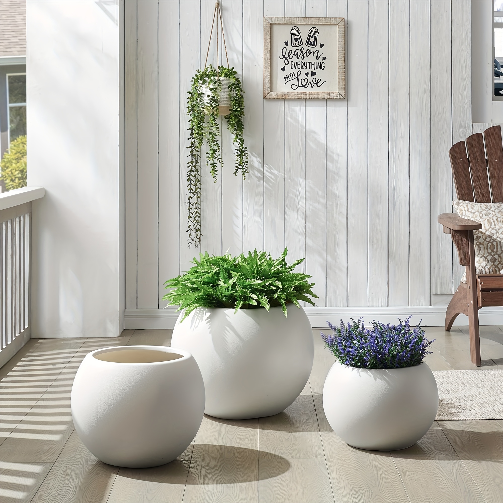 round planter outdoor indoor large bowl pot plant decorative - Temu United  Arab Emirates