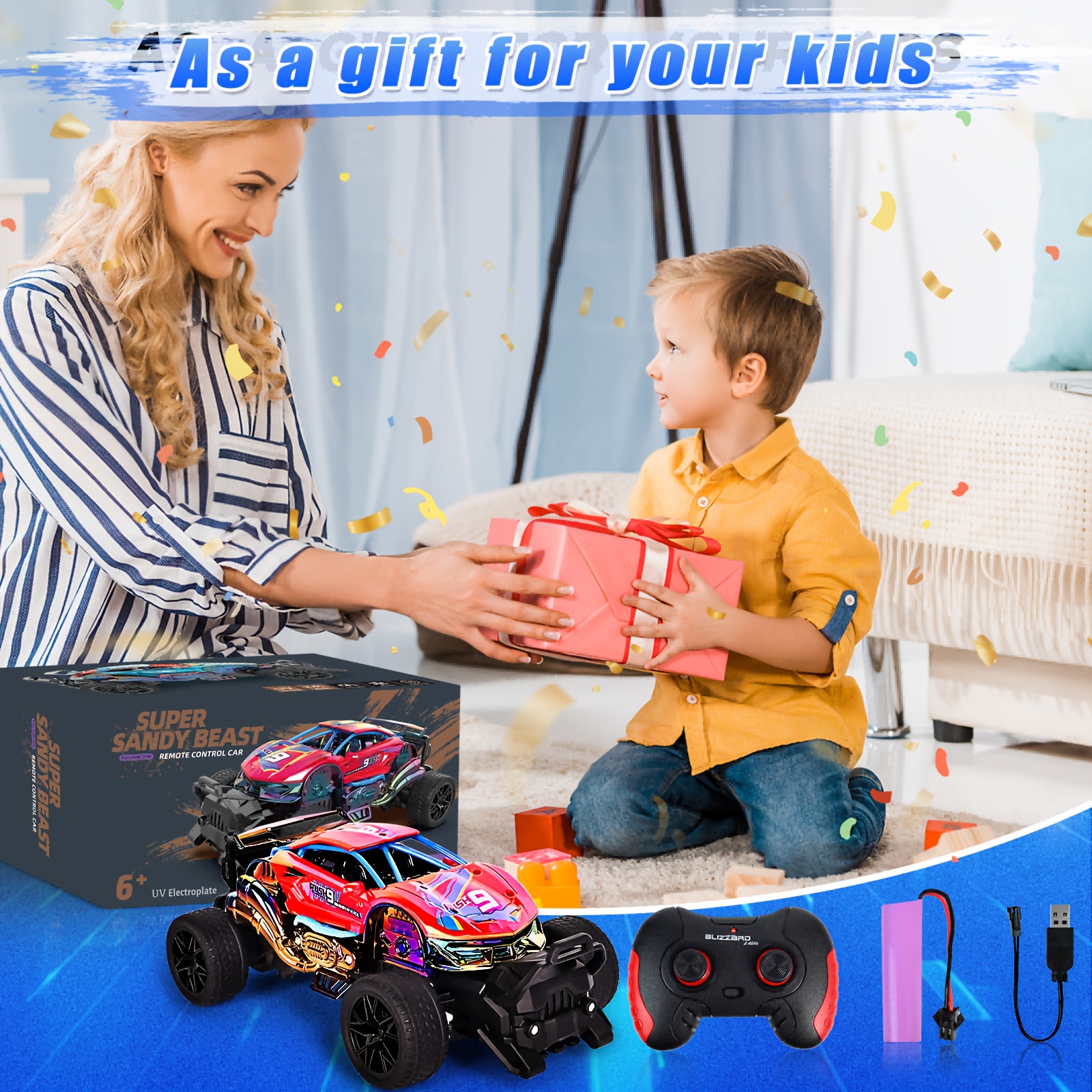 Red Girl RC Mountain Bike Toy Truck - 2.4GHz Off-Road Vehicle with Large Tires, Durable Plastic Body, Battery Included, All-Terrain Climbing Capabilities, Vibrant Red & Blue Design, Perfect Birthday Gift for Kids, Remote Control Truck, Playful Design, Sturdy Construction