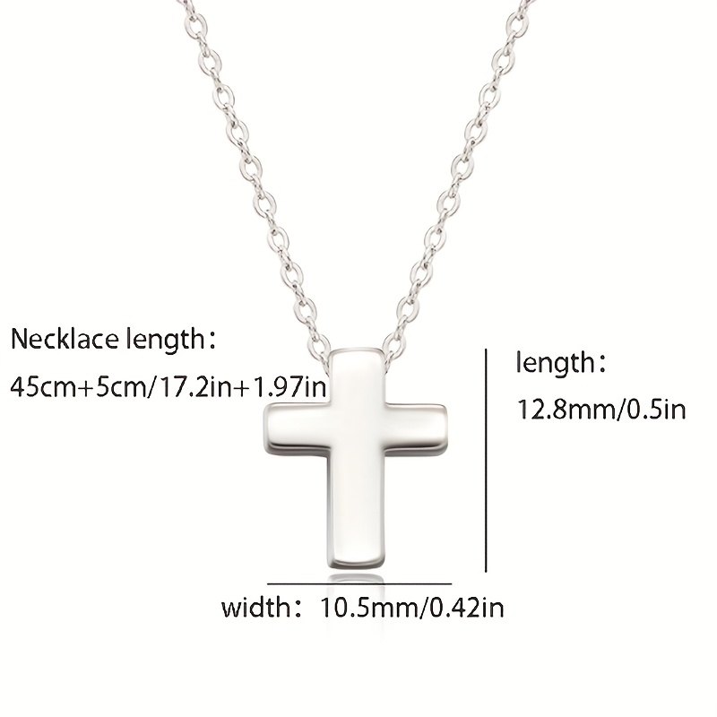 Image of 925 Sterling Silver Women's Necklace Chain Cross Pendant Necklace Fashion Charm Gift For Women Mom Daughter Gift Date Night Valentine's Day Mother's Day Christmas Gift With Gift Box