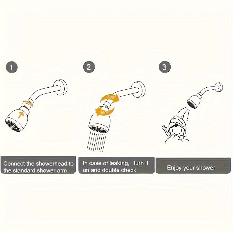 High-Pressure Pressurized Rainfall Shower Head, Plastic Nozzle