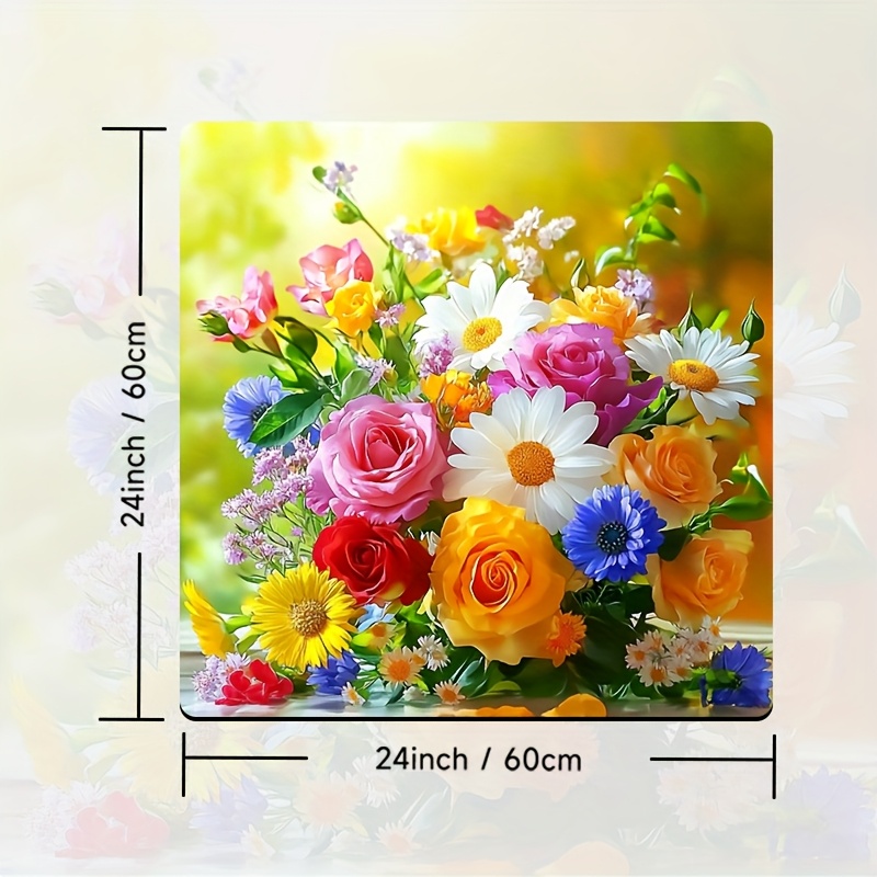 TEMU 1pc, Washing Machine Dust Cover Pad, Bathroom Drain Pad And Drying Mat For Tableware Floral Dishwasher Magnetic, Perfect For Bowl And Plate