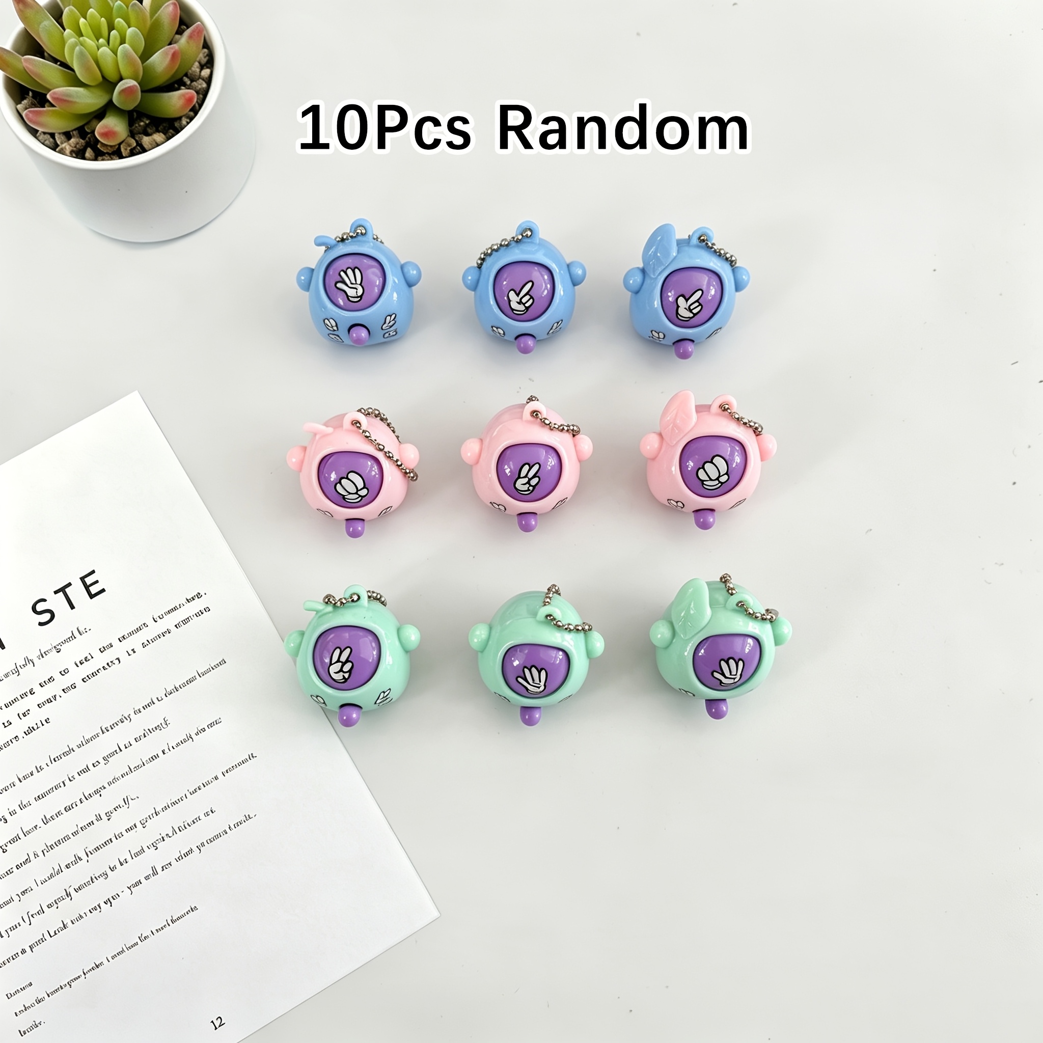 10pcs Mini Guessing Game Egg Toys With Chains - Portable Multiplayer Suitable For Group Events, Favors, Egg Hunt Prizes, Plastic Eggshell Capsules For Games & Building Activities (random)