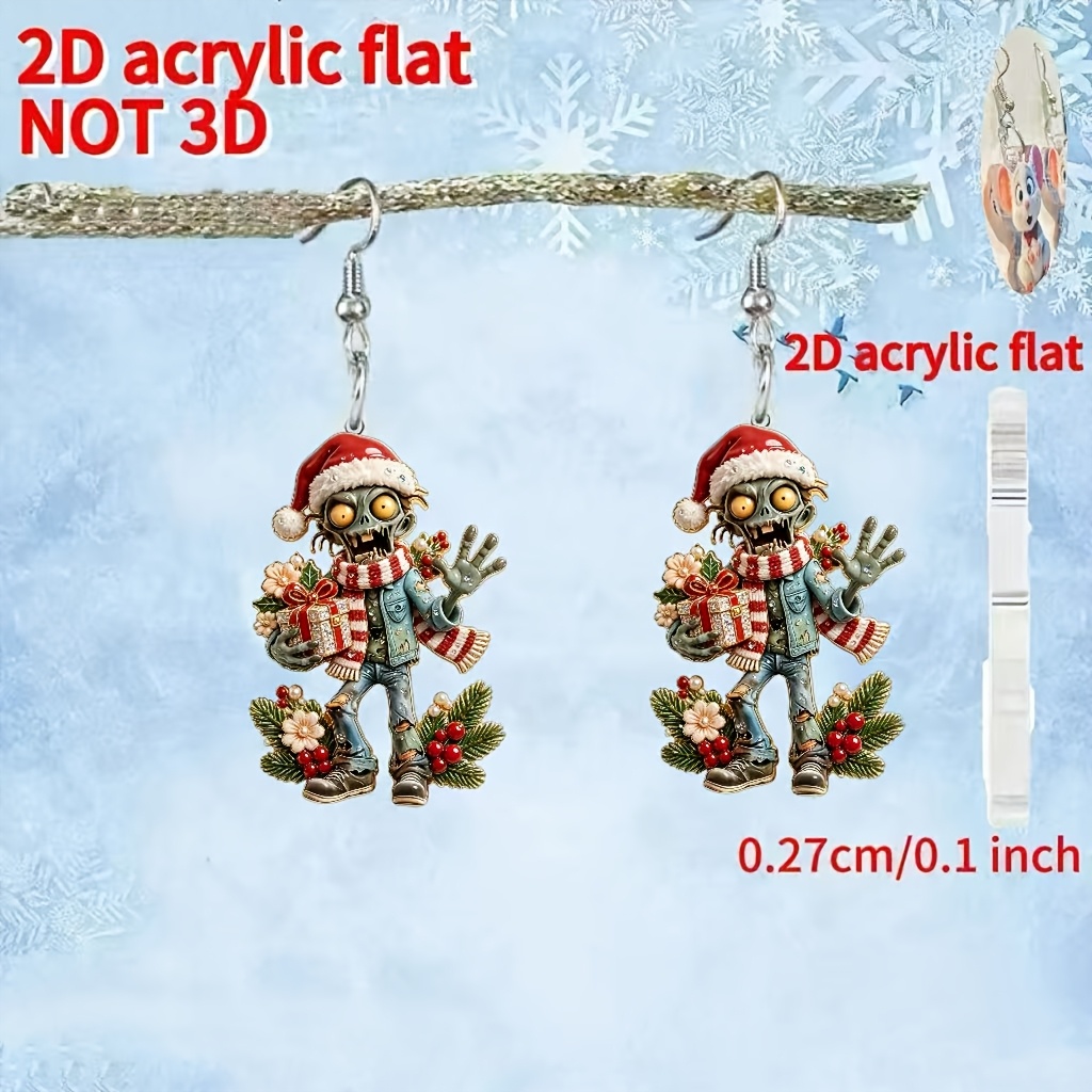 Novelty Skull Hugging Acrylic Drop Earrings for Women