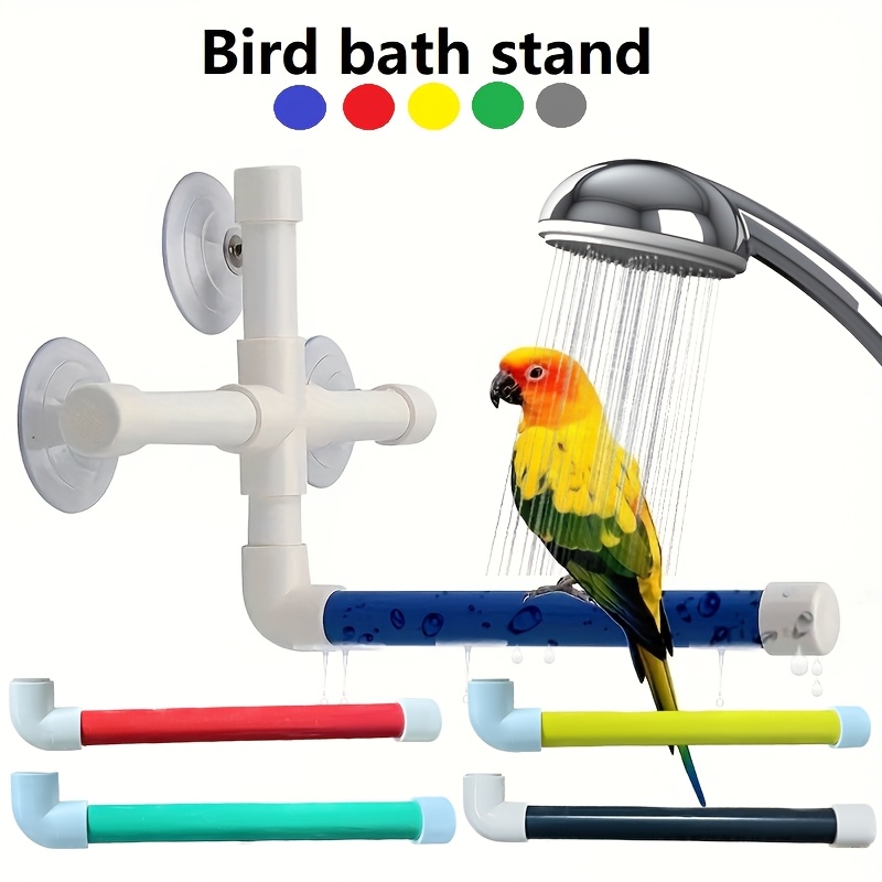 

Pvc Parrot Bathing Station - Window-mounted Bird Perch & Shower Stand For Watching, Parrot Toys, Bird Observation