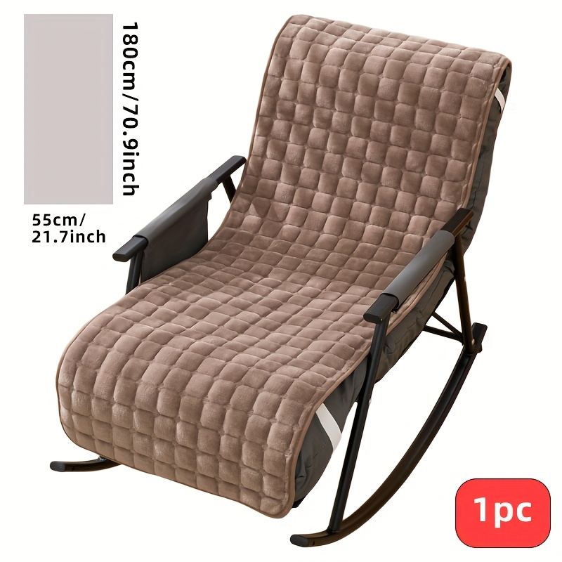 TEMU 1 Cojín de felpa con a cuadros y granos antideslizantes, cojines suaves de poliéster para asiento y respaldo, acolchada de franela, lavable a