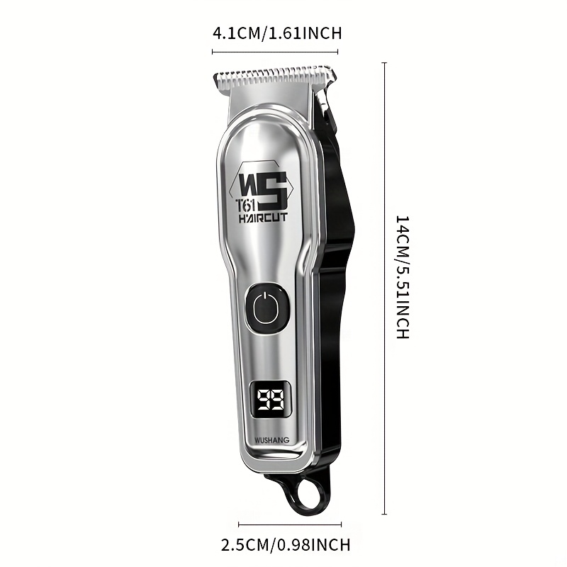 Professional Men's Electric Hair Clipper Set of 1, Men's Electric Shaver with LED Display Screen, Zero-Gap Haircut Kit with 4 Guide Combs, TYPE-C Charging, Gift for Men, Father's Day Gift, The first choice for hairdressers and stylists, ideal gift for professional barbers