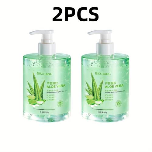 2pcs moisturizing aloe vera gel rich in aloe and glycerin juicy with jelly texture hydrates and nourishes light beige for smooth post suitable for face hands legs etc unisex gift for girlfriend mom bff on holidays anniversaries v day