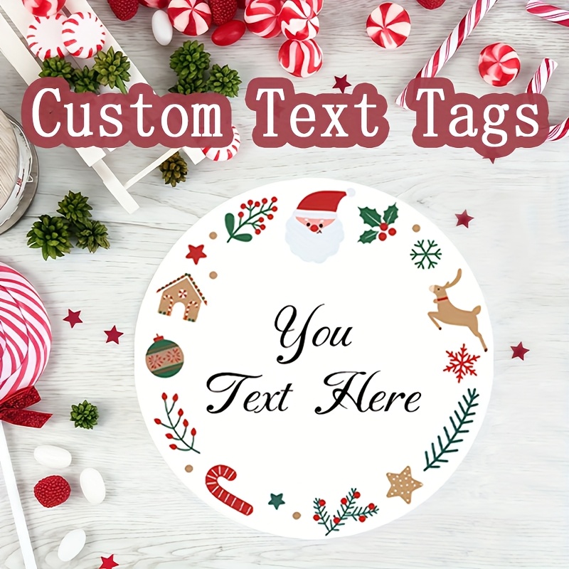 TEMU Customize Personalized Round Christmas Stickers, With Options To Add Names And More. The Designs Feature Christmas Elements Like Santa Claus,