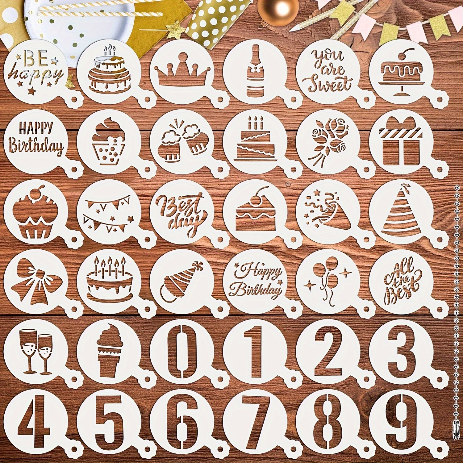 

36- & Stencils Set - Reusable And Decoration Templates For Decor, Painting & Decorating