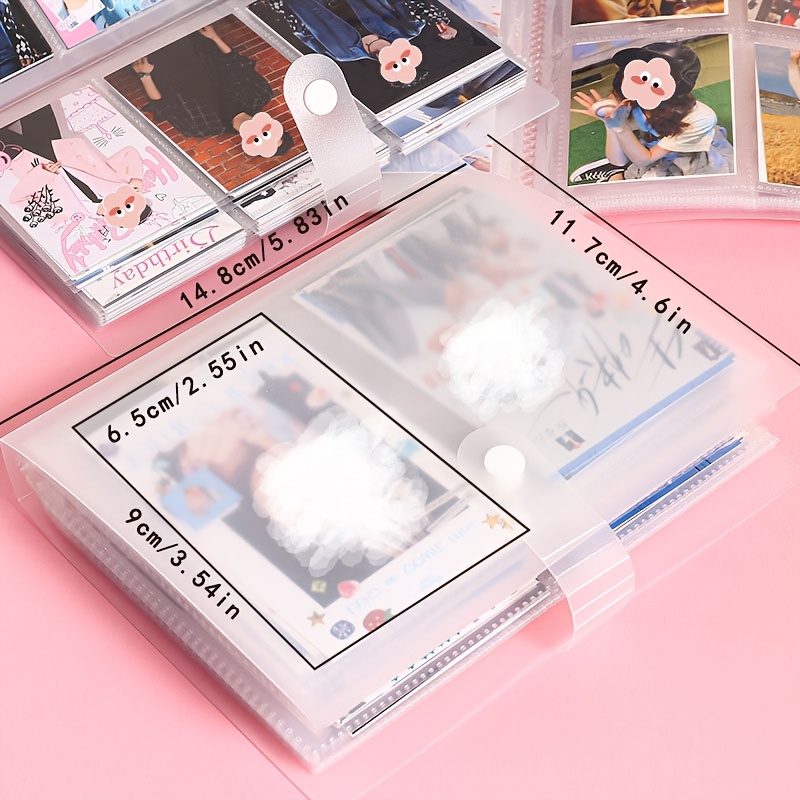 TEMU Livre porte-cartes à 80 fentes avec reliure, convient aux cartes de 2,5x3,5 pouces, album photo et livret de rangement pour photos Polaroid,