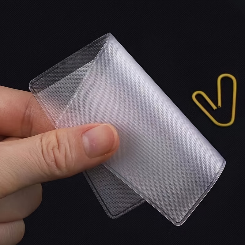 

15pcs Waterproof Clear Card Sleeves - Dual-sided Textured, Long Edge Opening, -resistant Credit & Id Card Holders, Anti-demagnetization Transit Pass Protector